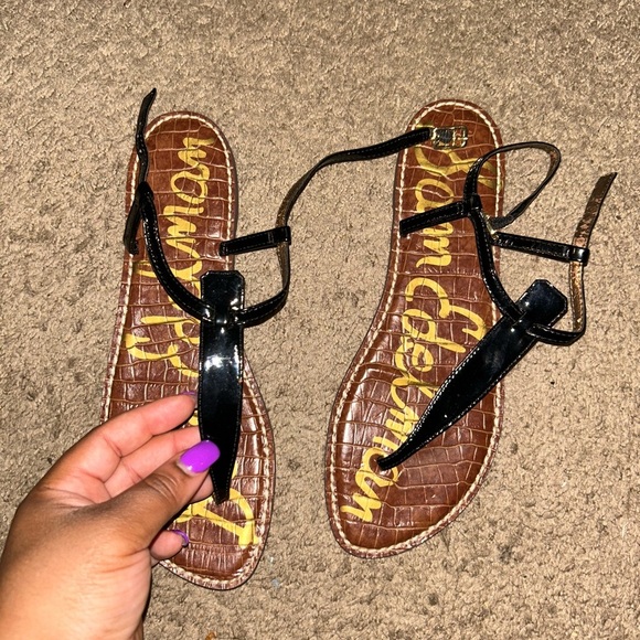 Sam Edelman Black and Brown Sandals with Ankle Wrap - Picture 2 of 13